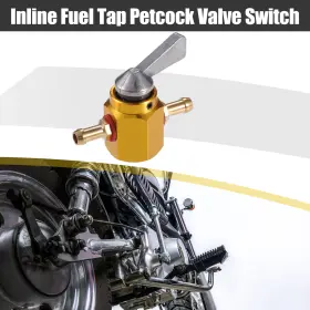 Carpopart 724117642174 Fuel Tap Petcock Valve Switch 6mm For Motorbike Atv Aluminum Alloy Gold Tone