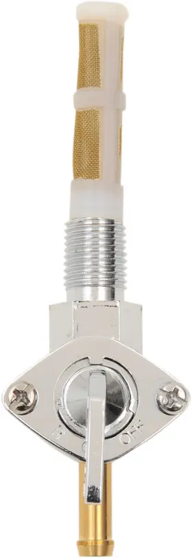 T03-0075 Drag Specialties Fuel Petcock Downward Chrome 1/4 Inch Npt