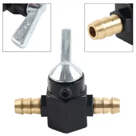 Earthoee 550745898573 8mm Motorcycle Inline Petrol On-off Fuel Tap Gas Valve Petcock Black