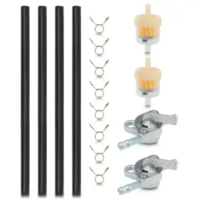 Fittasticy 710414311455 2x 1/4 Inch Inline Gas Fuel Shut Off Valve Switch Petcock For Pocket Bike Atv Taotao
