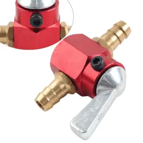 Flashbuyeasyusa 550745889380 Motorcycle Inline Petrol On-off Fuel Tap Gas Valve Petcock 8mm Red