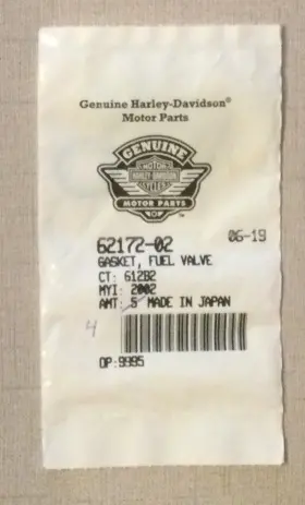 62172-02 Harley-davidson 4x Genuine Fuel Petcock Valve Gasket P/n