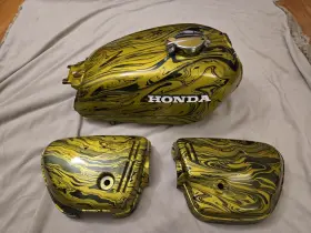 06171-456-810sm Honda Nos 1972-1973 Cl350 K4-k5 Flying Dragon Gold And Purple Fuel Tank Body Set