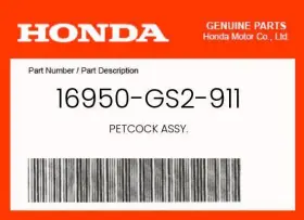 16950-gs2-911 Honda Genuine Petcock Assy. - 16950-gs2-911 Honda Genuine Petcock Assy. -