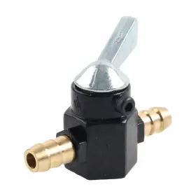 Hukyu 550742828795 1x Motobike Inline Petrol On-off Fuel Tap Gas Valve Petcock 8mm Black #2