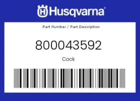800043592 Husqvarna New Genuine Oem Cock -