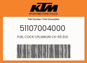 Ktm 51107004000 Genuine Fuel Cock Cpl.mikuni Ck-69 Zus -