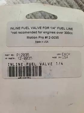 12-0035 Motion Pro - Inline Fuel Valve 1/4 Inch Nip #2