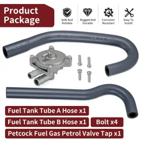 16952-mz8-g20 Moto1988 Fuel Gas Auto Petcock Valve And Tank Tube A B Hose For Honda Shadow Vlx 600