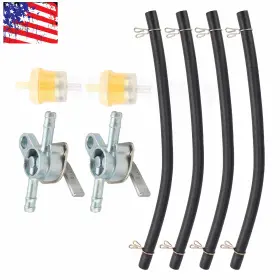Partsebuy 710597671667 2x 1/4 Inch Inline Gas Fuel Shut Off Valve Switch Petcock For Pocket Bike Atv Taotao