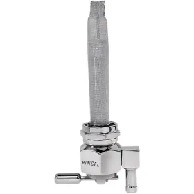 6391-ch Pingel Power-flo Petcock Chrome With Reservoir 22mm Barb Down