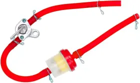 Fu077-red Rzeozu Red Gas Fuel Hose Oil Filter Clamps Petcock For 50cc 110cc 125cc 150cc 250cc Atv