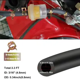 C-040 Tnisesm Gas Fuel Line Hose With Filters Inline Shut Off Valve Petcock Se #3