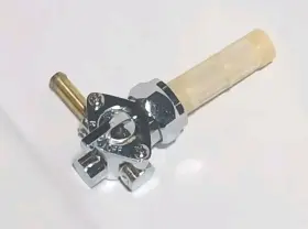 35-9193 V-twin Manufacturing Chrome Petcock Fuel Valve - Left 90 22mm For Harley Davidson