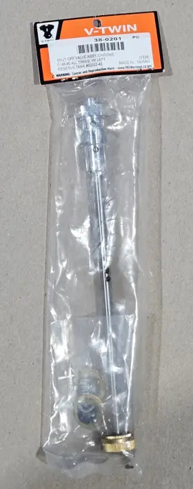 38-0201 V-twin Manufacturing Fat Bob Fuel Petcock Shut Off Rod Kit For 48-65 Bt With Left Reserve Tank
