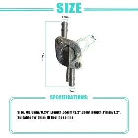 Yf-001 Welandya 2 Pcs Inline Fuel Tank Tap Valve Petcock On-off Switch For 50cc 70cc 90cc 100 #2