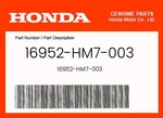 Honda Genuine Screen Set, Fuel Strainer 16952-HM7-003. Fixed Price $23.64.