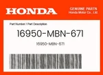 Honda Genuine Petcock Assy 16950-MBN-671. Fixed Price $83.50.