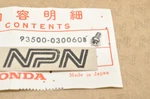 Nos Honda CB450 CB72 CB750 Cbx CL77 GL1000 XL350 XL70 Screw 93500-03006-0B. Fixed Price $5.49.