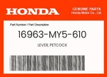 Honda Genuine Lever, Petcock 16963-MY5-610. Fixed Price $14.73.